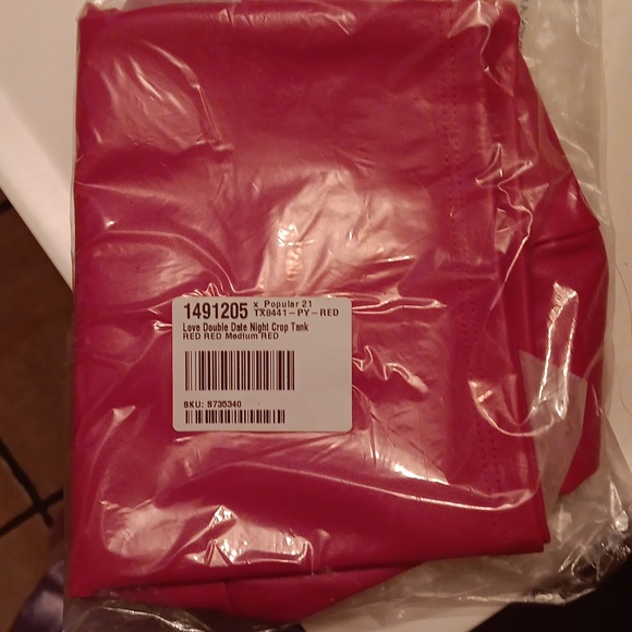 Dolls Kill Red Vegan Leather Crop Cami (M) - Picture 3 of 4